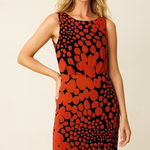 LK Bennett  Bess Geometric Dot Print Sleeveless Jersey Dress Red Black sz 2 Photo 0