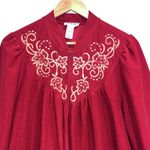 Vanity Fair VTG  Velour House Coat Womens L‎ Red Robe Mumu Cottagecore 70s Granny Photo 0