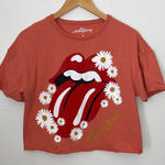 The Rolling Stones  orange daisy crop band graphic tee M Photo 0