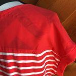 Christian Siriano Orange White Stripe Short Sleeve Shirt Large Photo 4