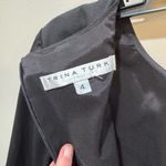 Trina Turk Keyhole Neck Dress 3/4 sleeve Lined Black/Multi Sz 4 Photo 5