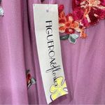 Mauve Embroidered Flower Sheer Overlay Ruffle Midi Dress by Figueroa & Flower Pink Size M Photo 11