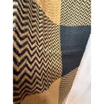 Vintage Scottish Cashmere Patchwork Chevron Scarf Made in Scotland Tan Black Photo 3