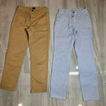 J.Crew Tan and Blue Striped Chinos Photo 0