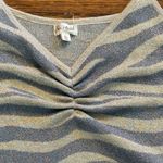 Hem & Thread B41— gold silver tiger stripe knit tank top size large ￼ Photo 2