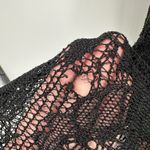 Hourglass Black Lined Sleeveless Fringe Hem Lace Tank Dress Women's Size Large Photo 3