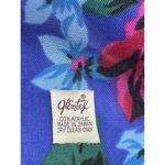 Vintage Glentex Scarf Floral Roses Acrylic Japan Handkerchief Hankie Fring Retro Photo 3