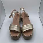 Eric Michael  argento Sandals gold platform ankle strip Spain size 38 US 7.5 786 Photo 3
