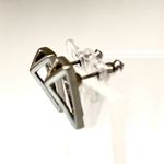 Sam Edelman NEW - Edgy Elegance Silver Triangle & Black Rhinestone Statement Stud Earrings Photo 3