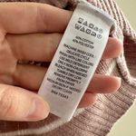 Rachel Zoe Light Pink and White Striped Ribbed Quarter-Zip Sweater, Size Small Photo 9