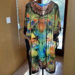 Indian Bazaar Vintage Peacock Jeweled Kaftan Free Size Blue Size undefined Photo 6