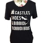 Disney NWOT Black  Princess Castle T-Shirt Top New Photo 0