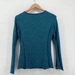 Sundance Long Sleeve Henley Knit Top Teal Blue Women's Small Cotton Silk Blend Photo 4