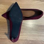 ZARA  Burgundy Suede Heels - Size 37 (6.5) Photo 7