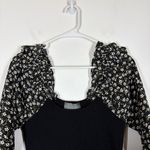 Anthropologie Woven Ruffle Sleeve Sweater Size Medium Photo 4