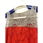 Anthropologie Moulinette Soeurs Glitzen Lace Peplum Tank Size 8 Orange Red Motif Photo 4