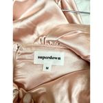 superdown  Aurora Satin Ruched Off Shoulder Corset Mini Dress Blush Womens Size M Photo 3