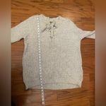 Aerie - Cream V-Neck Sweater with Ribbed Knit Size M Photo 5