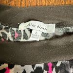 White Birch Stylish Leopard Print Cold Shoulder Top with Pink Highlights L Photo 5