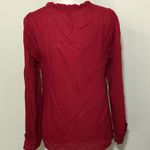 Modcloth NWOT Comprehensive Charm Crimson Dark Red Sheer Blouse Medium New Photo 5