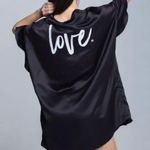 Victoria's Secret  Flounce Sleeve Kimono Wrap Robe Satin Love VS Graphic One Size Photo 1