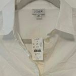 NWT J.Crew Collared Short Sleeve Tie Waist Mini Dress In White Size 4P Photo 2