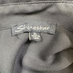 Shinestar  Shirt Top XL Womens Black Short Sleeve Twist Front Button Down Collar Photo 3