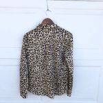 1901  Women’s Shirt Tan Shadow Leopard Button Up Blouse Small Photo 2
