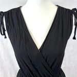 One Clothing black ruched tie sleeve vneck romper with pockets size small Photo 1