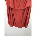 Paper + Tee  Rust Red Ruffle Off Shoulder Faux Button Down Top Womens Size 3X NWT Photo 2