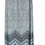 AB Studio  Aqua & Ivory ZigZag Pull On Column Maxi Skirt Size XL Photo 1