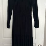 Loft Black Shirred Dress Photo 2
