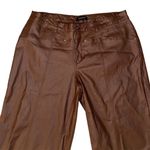 Ashley Stewart Ashley Stewart Women's Brown Faux Leather wide leg Pants Size 26 Photo 0