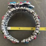 Vintage Estate Floral Stretch Bracelet W/ Pink Blue Green & Yellow Gemstones Photo 6