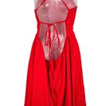 SheIn Curve Plus Size Red Open Back Strappy Textured Material Fit & Flare Dress Photo 1