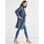 Lucky Brand  Polka Dot Jean Trenchcoat Large 100% Cotton Minimalist Quiet Luxury Photo 6