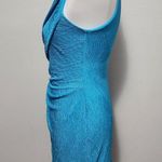 Love Reign Love Rein Turquoise Metallic Knit Bodycon One Shoulder Dress Size Medium Photo 4