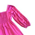 Kobi Halperin Stavy Pleated Smocked Mini Dress Satin Square Neck Size Small Pink Photo 12