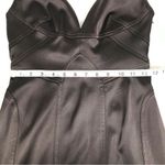 David Meister DAVID MEISTER Brown Satin Low Cut Cocktail Dress Sleeveless Bodycon Sexy Size 2 Photo 9