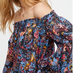 Free People  Women's Off the Shoulder Ruffle trim Spirit Top Size‎ Small Photo 0