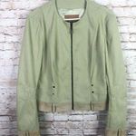 Vintage John Galliano Leather Trim Zip Up Jacket Green Size 10 Photo 0