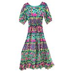 Boho Gypsy Maxi Dress Size S Multicolor Geo Floral Embroidered Sequins Boho Chic Pink Photo 4