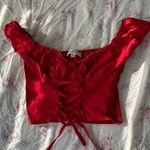 Red milkmaid corset lace top Photo 0