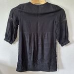 Tommy Bahama St Lucia Dress Small Black Split Neck Eyelet Linen Blend Cover Up Photo 4