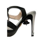 Prada Silver Black Patent Leather Heel Photo 2