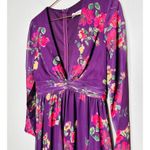 Mac Duggal  Purple Floral Georgette Plunging Neckline High Slit Gown Size 8 Photo 13