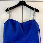 Mac Duggal  Satin Mini Dress Indigo Blue size 10 UB Photo 2