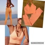 Free People movement good karma crop tank and 7/8 leggings peach size M/L Photo 1
