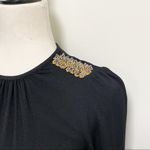 ZARA Metallic Thread Rhinestone Shoulders Slit Photo 3
