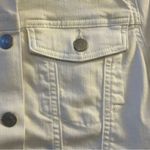 Lands' End  Women's White Denim Jacket L Long Sleeve Casual Photo 8